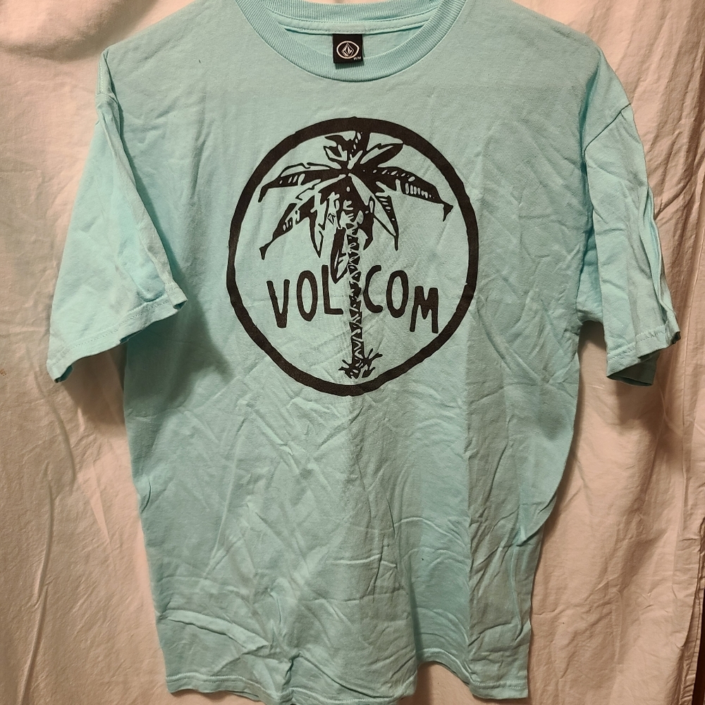 Teal Volcom Palm tree graphic tee